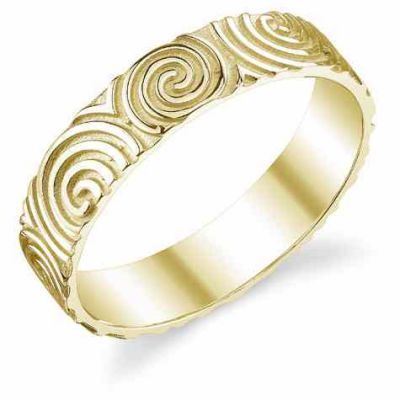Celtic Spiral Wedding Band in 14K Yellow Gold -  - JDB-173Y