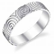 Celtic Spiral Design Wedding Band Ring in Sterling Silver