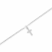 Chaval Chain Anklet with Cross in Sterling Silver