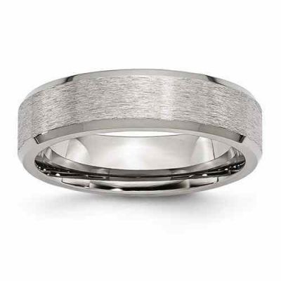 Chisel Titanium Brushed Beveled Wedding Band Ring -  - QGRG-TB29