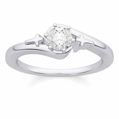 Christian Cross Diamond Solitaire Engagement Ring -  - STLEGR-R16651W