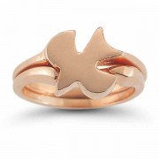 Christian Dove Bridal Ring Set in 14K Rose Gold