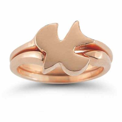 Christian Dove Bridal Ring Set in 14K Rose Gold -  - AOGEGR-3050R