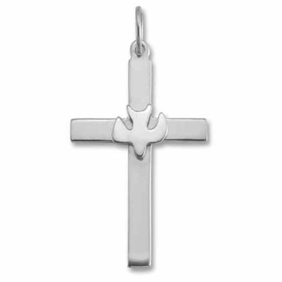Christian Dove Cross Pendant in Sterling Silver -  - AOGPD-CR500SS