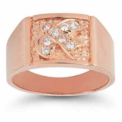 Christian Dove Diamond Holy Spirit Ring in 14K Rose Gold -  - AOGRG-1043R