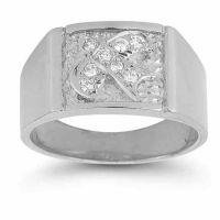 Christian Dove Diamond Holy Spirit Ring in 14K White Gold