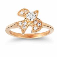 Christian Dove Diamond Ring in 14K Rose Gold