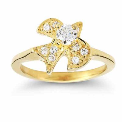 Christian Dove Diamond Ring in 14K Yellow Gold -  - AOGEGR-3020Y