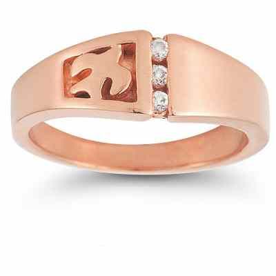 Christian Dove Diamond Trinity Ring in 14K Rose Gold -  - AOGRG-1105R