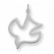Christian Dove Holy Spirit Pendant in 14K White Gold