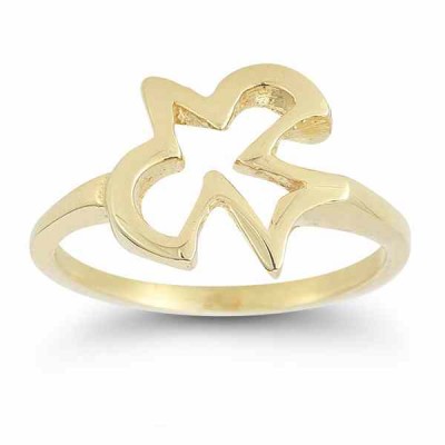 Christian Dove Ring in 14K Yellow Gold -  - AOGRG-3018Y