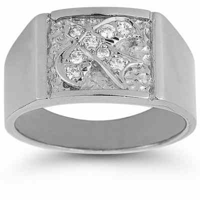 Christian Dove White Topaz Holy Spirit Ring in Sterling Silver -  - AOGRG-1043SS