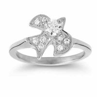 Christian Dove Diamond Ring in 14K White Gold