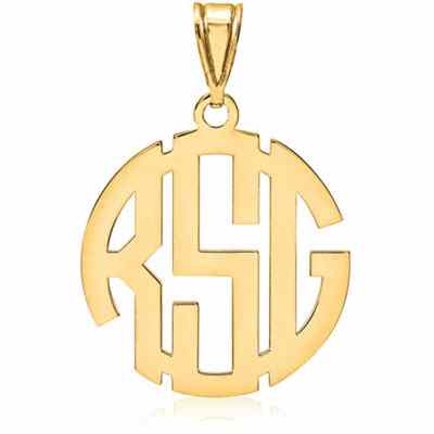 Classic Monogram Pendant, 14K Gold -  - QGPD-XNA501Y