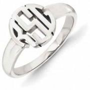 Classic Monogram Ring, Sterling Silver