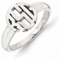 Classic Monogram Ring, Sterling Silver