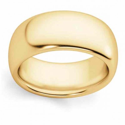 Comfort-Fit 8mm Plain 14K Gold Wedding Band Ring -  - POL52-21CF