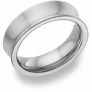 Concave Titanium Wedding Band Ring