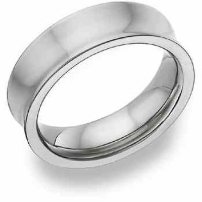 Concave Titanium Wedding Band Ring -  - TWB-1