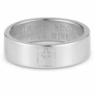 Cross Bible Verse Ring in Sterling Silver -  - BVR-01SS