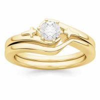 Cross Diamond Bridal Wedding and Engagement Ring Set