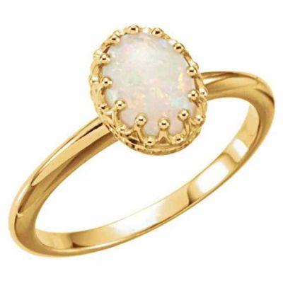 Crowned Jewels Australian Opal Ring, 14K Gold -  - STLRG-71561OPY