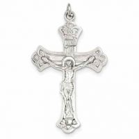 Crucifix Fluerie Pendant in Sterling Silver