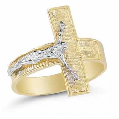 Crucifix Ring in 14K Two-Tone Gold -  - AOGRG-14094