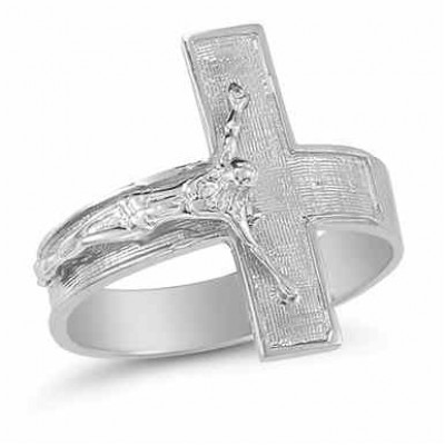 Crucifix Ring in 14K White Gold -  - AOGRG-14094W