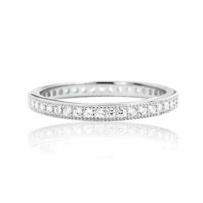 Cubic Zirconia Eternity Band in Sterling Silver -  - PRJ-PRRS0259