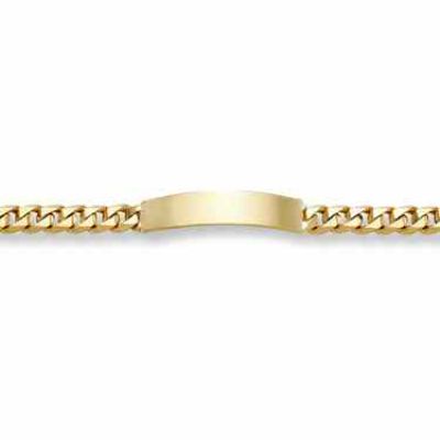 Curb Link ID Bracelet - 14K solid Gold -  - BR93-2