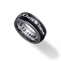 Custom Black Stainless Steel 8mm Spinner Ring for Men