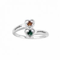Custom Heart Promise Ring in Sterling Silver with CZ