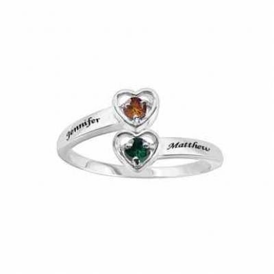 Custom Heart Promise Ring in Sterling Silver with CZ -  - JARG-MR91452-SS