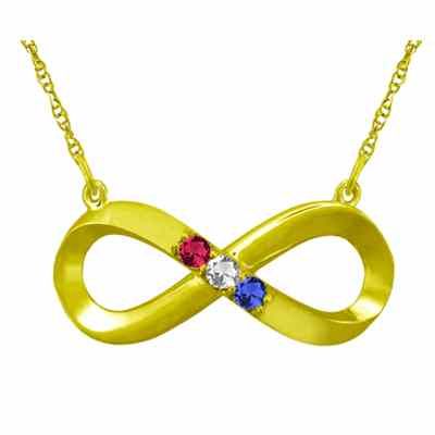Custom Infinity Birthstone Necklace in Yellow Gold -  - ML-F901-14KY