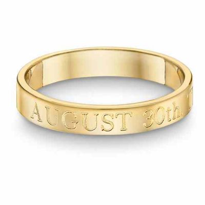 Custom Wedding Date Ring in 14K Gold -  - WEDJR-1