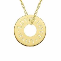 Cut-Out Love Circle Necklace in Gold