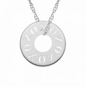 XOXO Circle Necklace in Sterling Silver