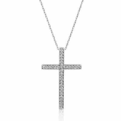 CZ Cross Slide Necklace in Sterling Silver -  - PRJ-PRPS0117