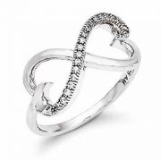CZ Double Heart Ring in Sterling Silver