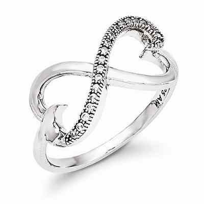 CZ Double Heart Ring in Sterling Silver -  - QGRG-QMP1091