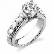 1 Carat Diamond Heart Engagement Ring, 14K White Gold