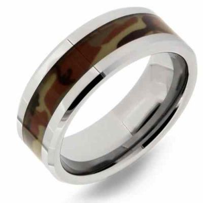 Desert Camo Tungsten Wedding Band Ring for Men -  - WLD-WRTG9616