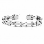 Designer 14K White Gold Men's Bracelet