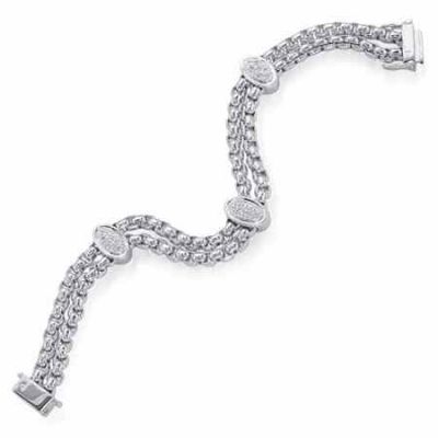 Diamond and Sterling Silver Design Bracelet for Women -  - MK-TA1224AD