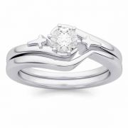 Diamond Cross Christian Wedding and Engagement Ring Set