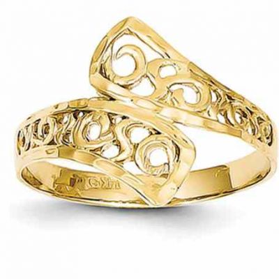 Diamond-Cut Lace Ring in 14K Yellow Gold -  - QGRG-K4617