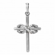 Diamond Infinity Cross Necklace in 14K White Gold