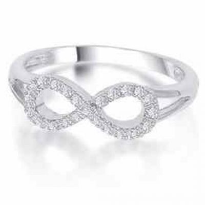Diamond Infinity Ring in Sterling Silver -  - MK-RA2913AD