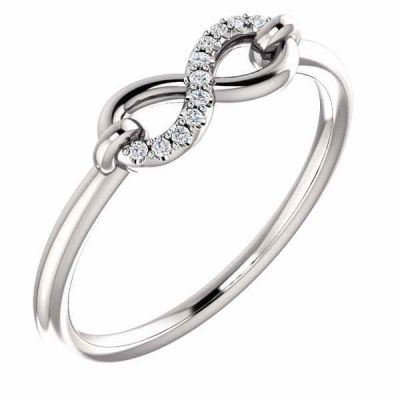 Diamond Infinity Symbol Ring, 14K White Gold -  - STLRG-123269W